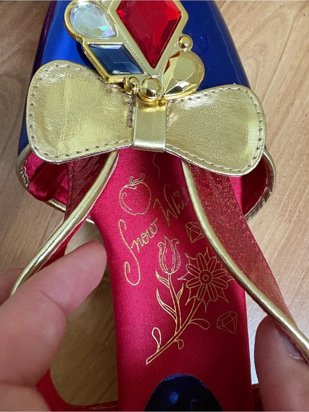 Disney Snow White Blue and Red Jewel-Embellished Flats